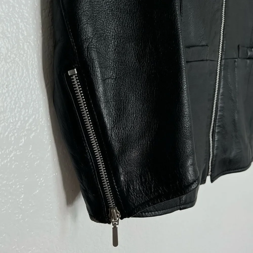 Vintage GIVENCHY black leather 90s Y2K goth jacket S